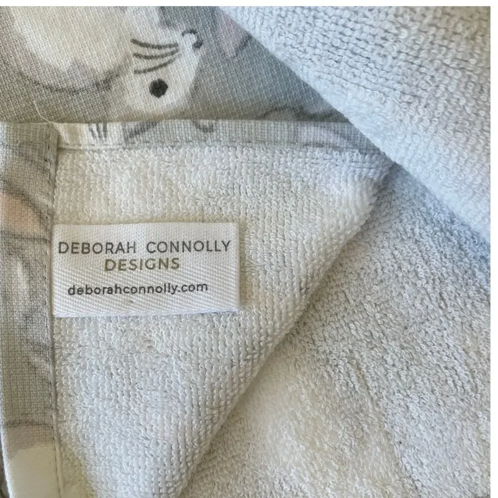 Deborah Connolly Easter Bunny Kitchen Towels 3pk White Gray Spring Decor New